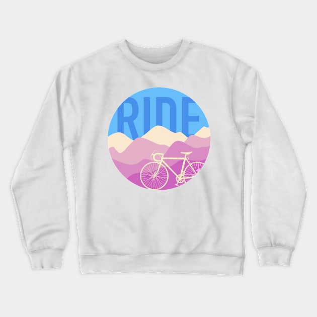 Ride - Road Bike Vintage Colors Crewneck Sweatshirt by TheWanderingFools